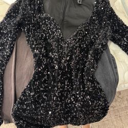 Black Sequin Dress