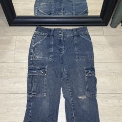 Y2K 2000s Falls Creek Cargo Baggy Straight Legged Denim Jeans