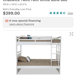 White twin bunk beds