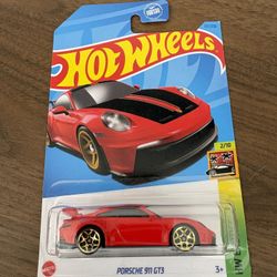 Brand New Unopened Hot Wheels Diecast Car Collectible Red Porsche 911 GT3