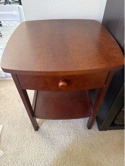 Brown side table w/ drawer