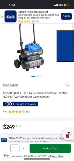 Kobalt QUIET TECH 4.3-Gallon