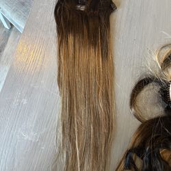 Hair extension human hair clip in