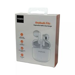 Tozo Anybuds Bluetooth Wireless Earbuds with Charging Case - White NEW
