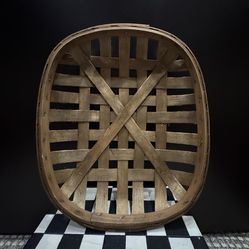 Vintage Primitive Rustic Southern Tobacco Basket Wall Hanging 12”x15”