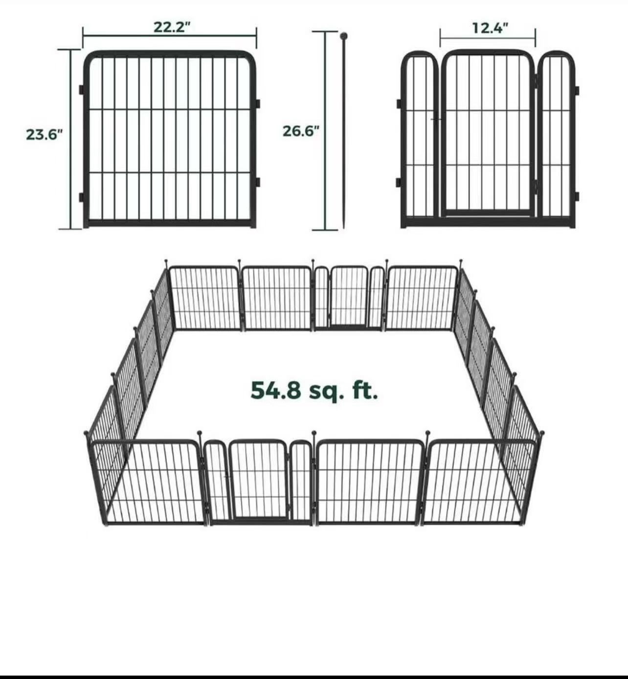🥨24 inch High 16 Panels Dog Playpen for Yard, RV Camping for Small and Puppy Dogs, Patented