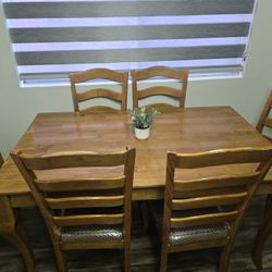 Solid Wood Table With 6 Chairs