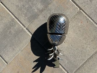 Modern silver tone pineapple lidded jar
