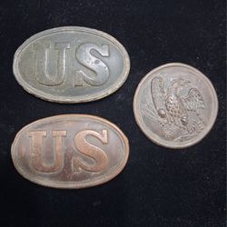 Civil War Belt Plates and Breast Plate Set of 3