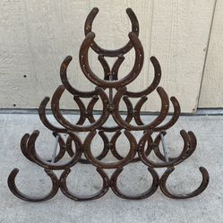 Western Themed Horse Shoe Wine Rack