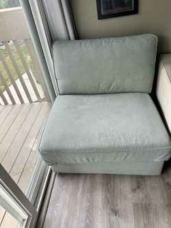 Light Gray Armless Accent Sleeper Chair