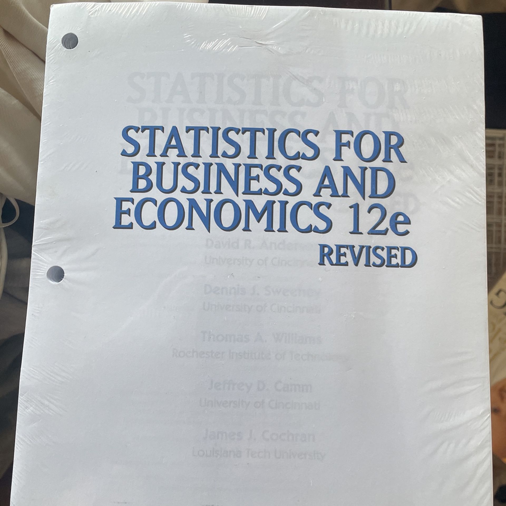 NEW Unopened Loose Leaf Statistics for Business & Economics 12th Edition