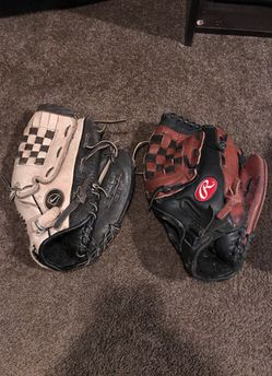 Nike and Rawlings baseball glove