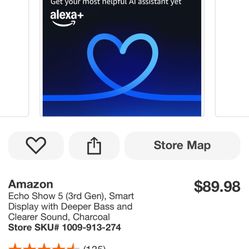 Amazon Echo Show 5 (3rd Gen), Smart Display with Deeper Bass and Clearer Sound, Charcoal