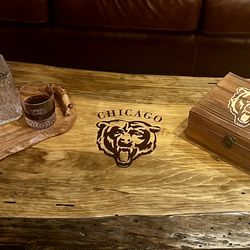 Live edge “Chicago Bears” coffee table