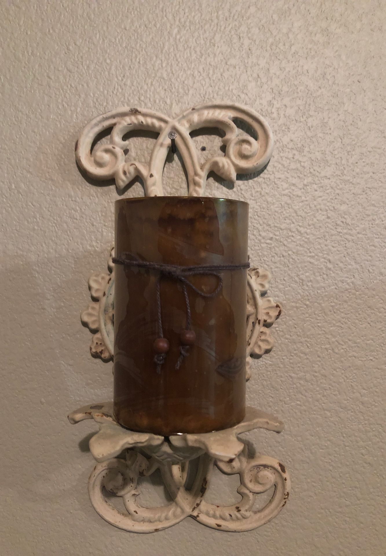 Wall Iron Candle Holder w/candle