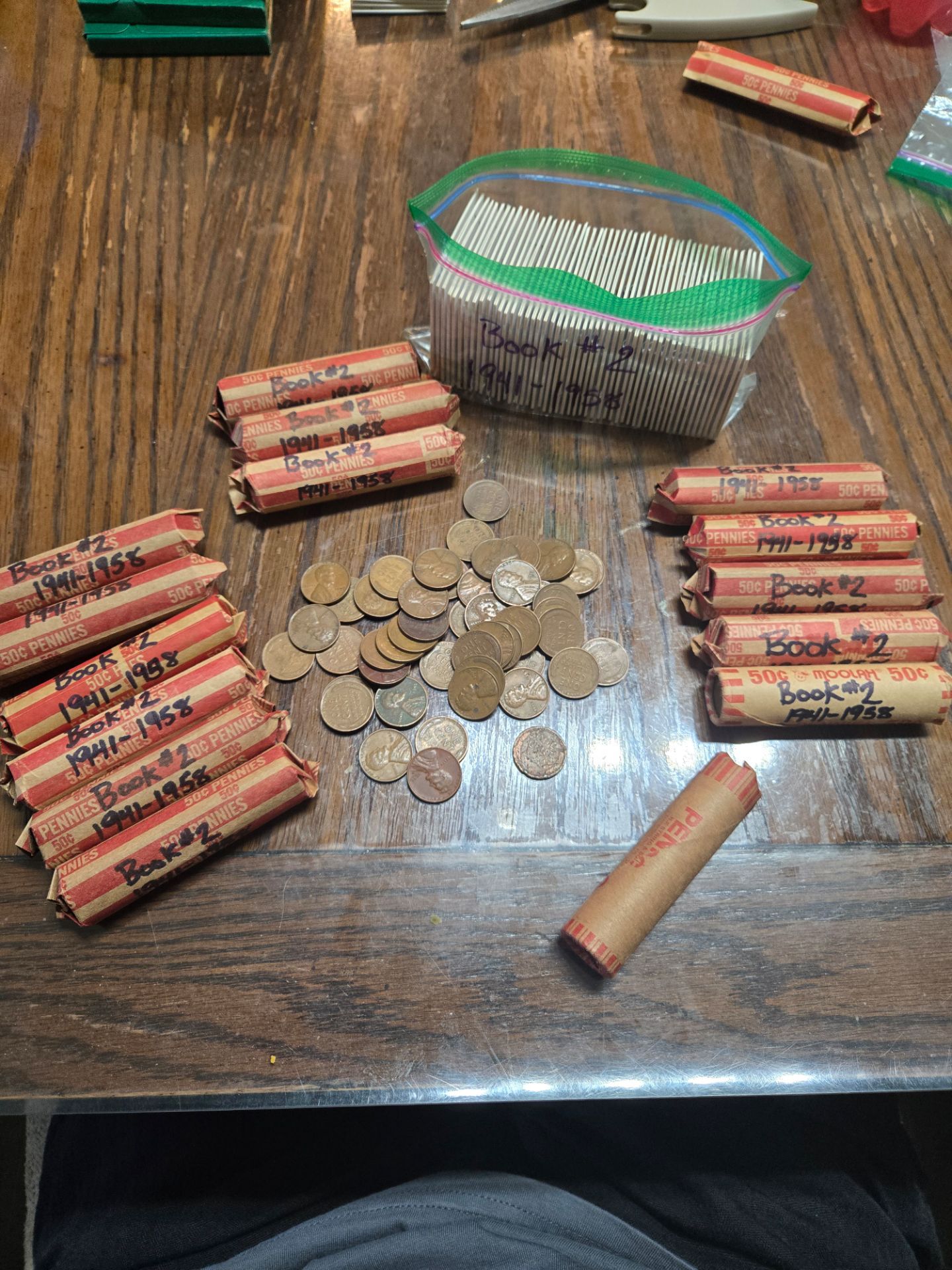 Assorted 1941 to 1958 Lincoln wheat cents pennies