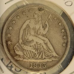 1843-O SEATED HALF DOLLAR - NEW ORLEANS - Hole Filled