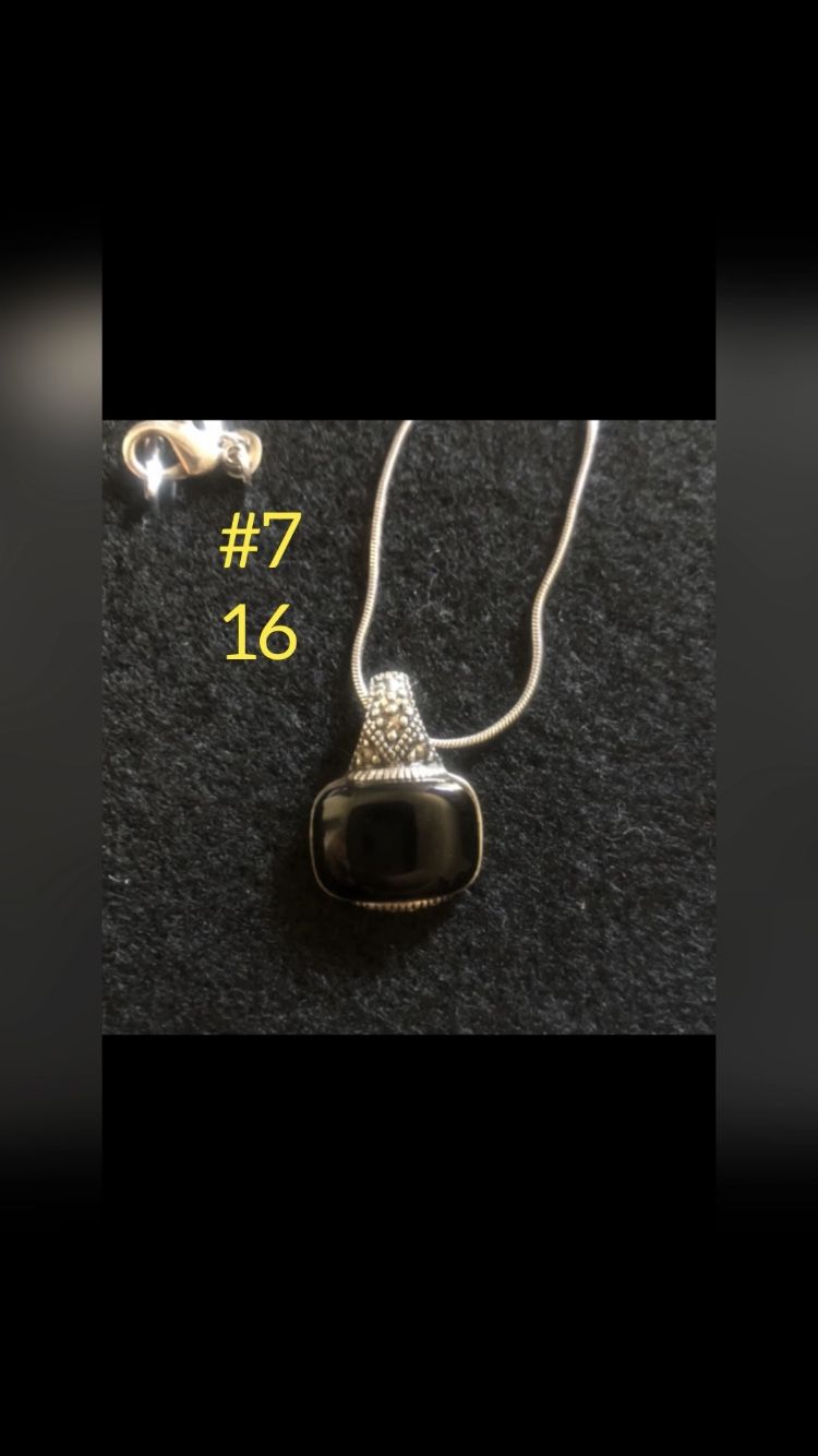 925 Silver Onyx Necklace