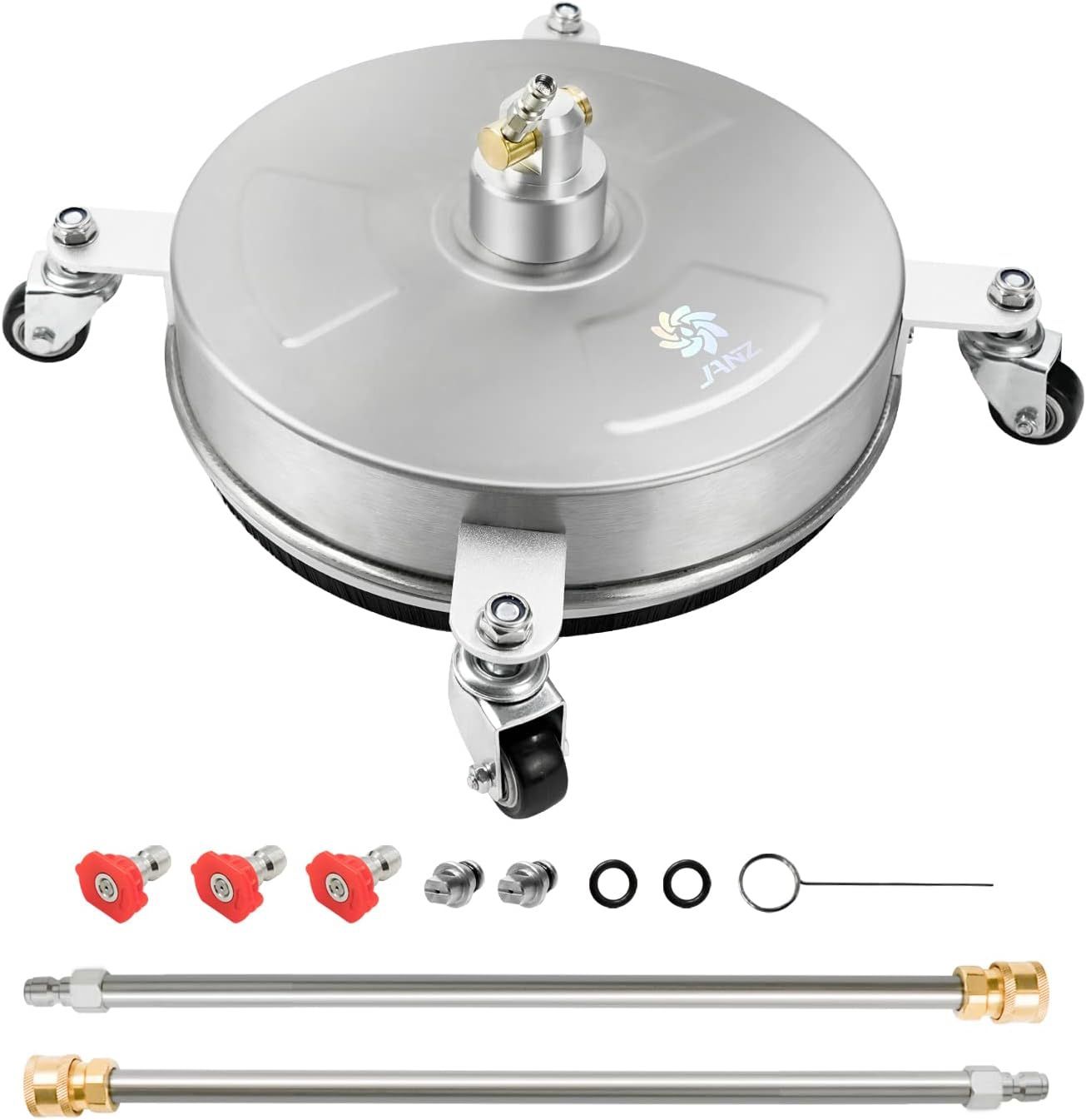 14" Pressure Washer Surface Cleaner with 4 Wheels, Stainless Steel Housing 