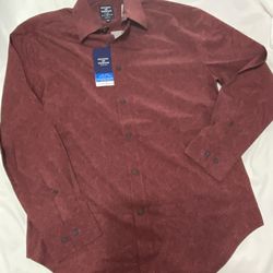 Society of Threads slim fit men’s brick, color shirt, medium long sleeve