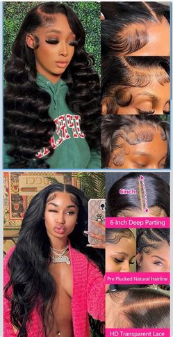 🔥Brand new 🔥 13x6 HD Body Wave Lace Front Wigs Human Hair Wigs for Black Women Glueless Transparent Lace Frontal Wigs Pre Plucked with Baby Hair Bra