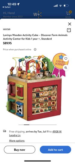 Lavinya Wooden Activity Cube – Discover Farm Animals Activity Center for Kids 1 year +, Standard