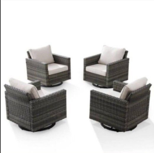 Patio Swivel Rocking Chairs Brand New Inside The Box Gray Frame Base Cushions Outdoor Swivel Rocking Chairs πππΊπ