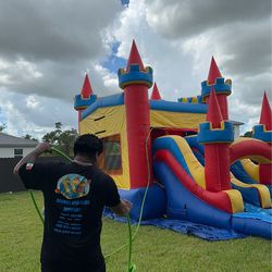 Bounce house waterslide combo for sale