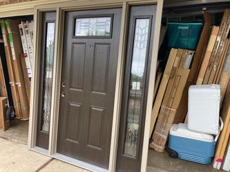 New entry door , right in swing , steel , 68 3/4 by 81 1/2 by 4 9/16 jamb