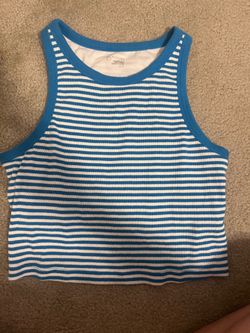 Aerie Offline blue and white striped tank top