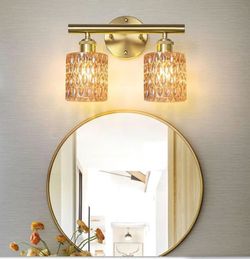 New in box double wall light sconces light fixture chandelier gold crystal