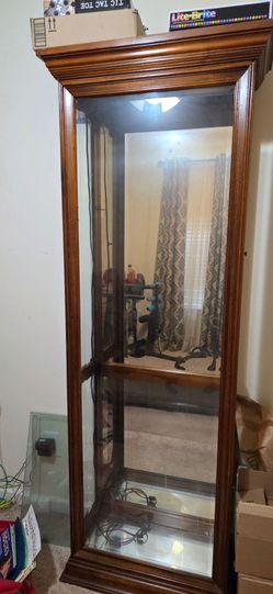 Tall Wood Curio Like New