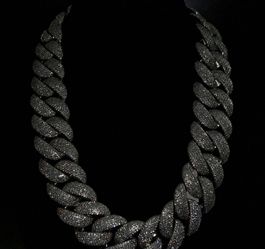 Vvs Iced Out Diamonds Silver Miami Cuban Link Chain 22mm