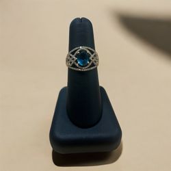 10K Blue Birthstone Ring