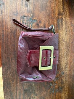 Leather Wristlet Clutch Handbag