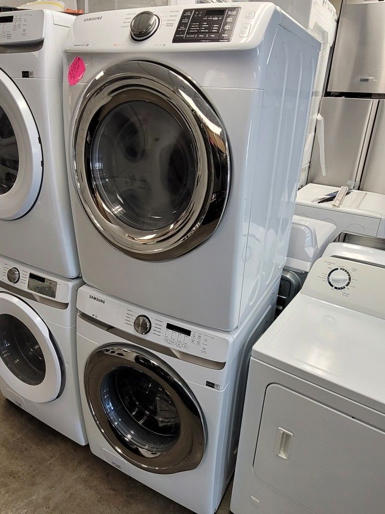 Samsung Front Loading Washer And Stackable Gas Dryer Set
