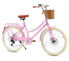 Assembled New Kids Bike, Retro Cruiser Bike for Girls, 20” Wheel 7-Speed Kids Bicycles