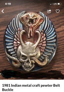 Vintage skull /Snake Belt Buckle
