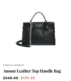 Rebecca Minkoff Black Amour Leather Top Handle Bag
