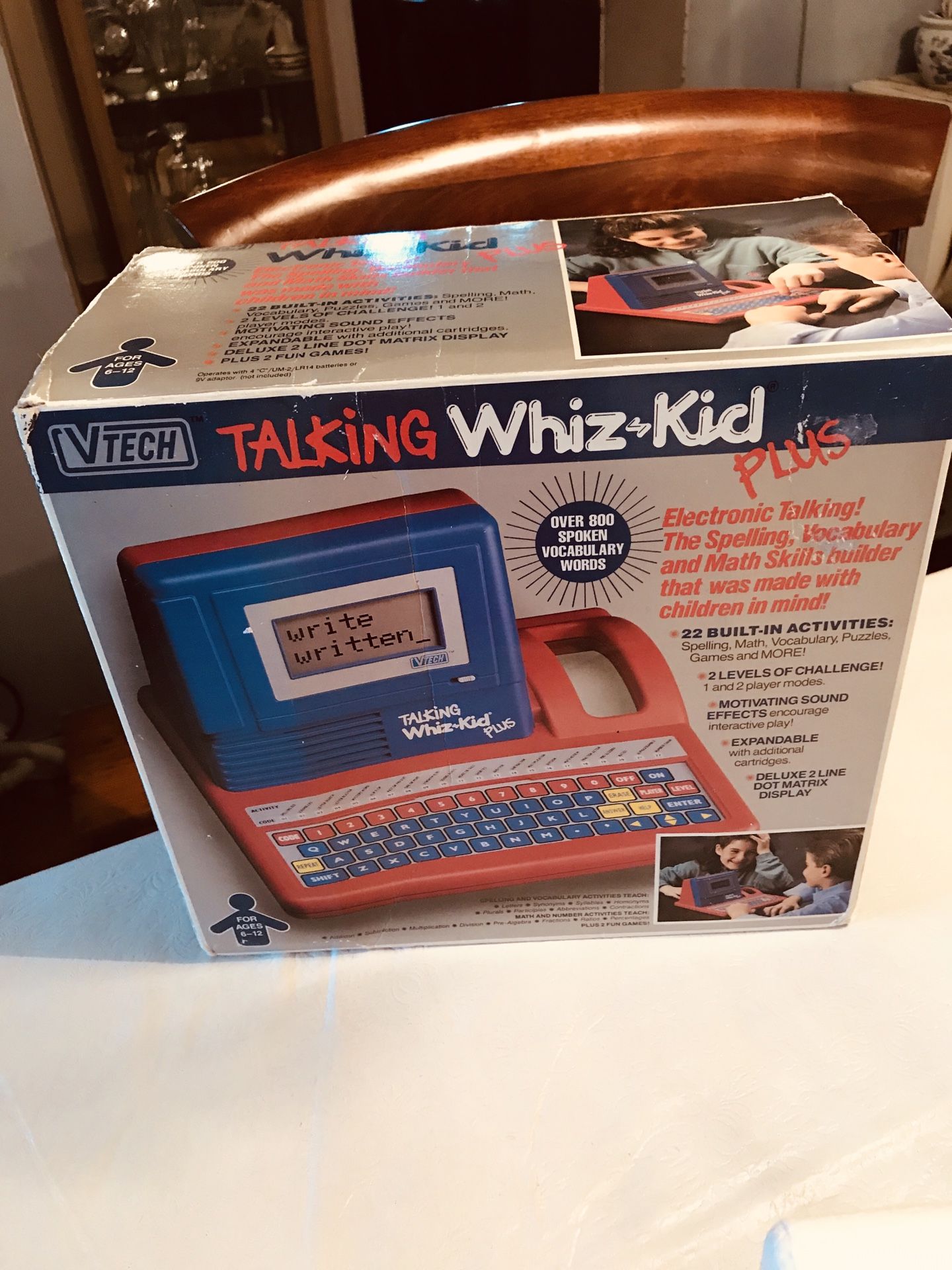 Vintage Vtech Talking Whiz Kid Plus, Original Box with manua, please View pics and read description
