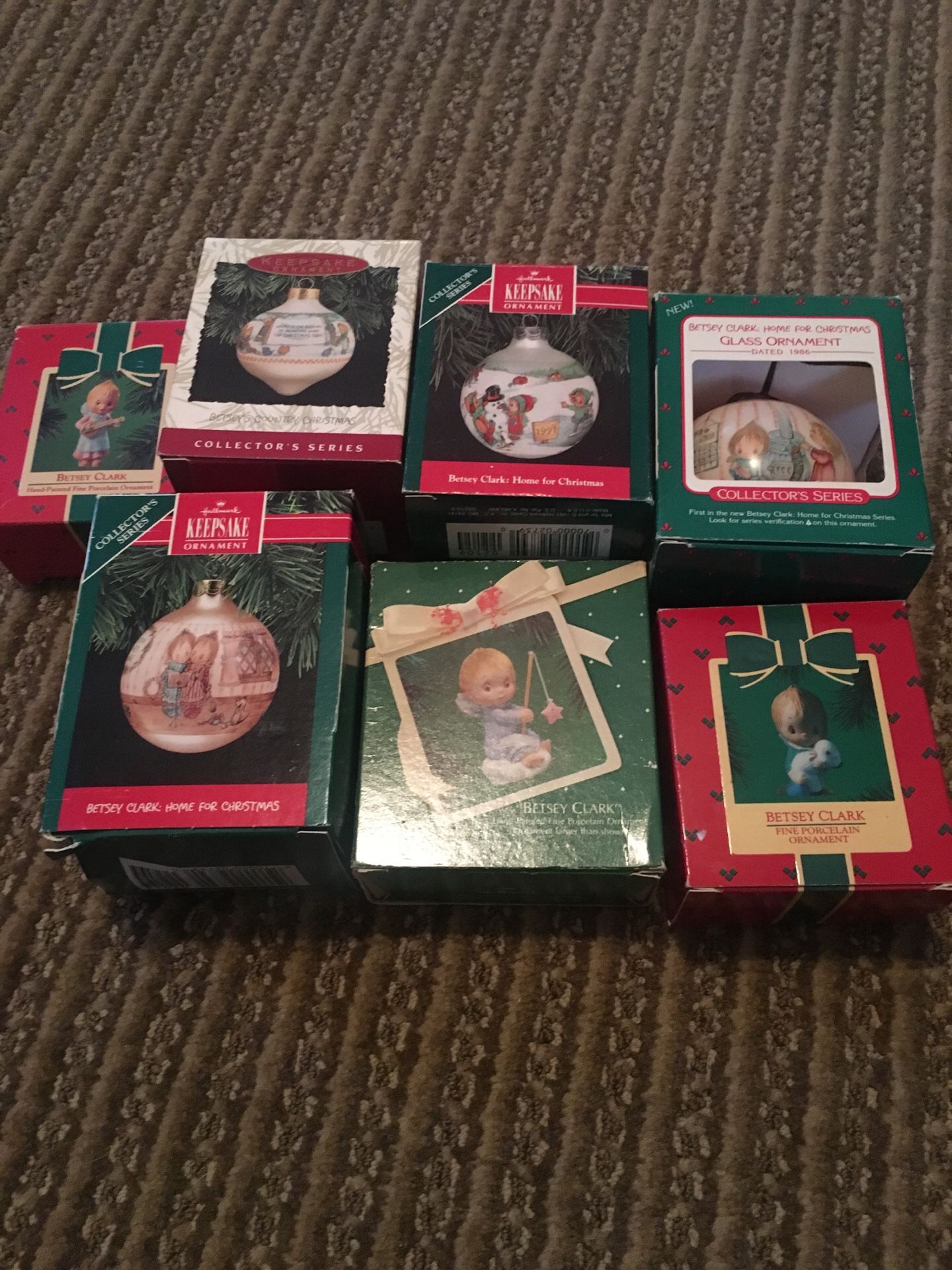 Vintage Betsey Clark christmas ornaments kept NEW!