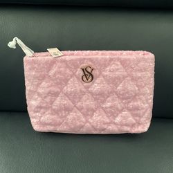 Victoria Secret Sequin Cosmetic Clutch Sparkly Pink