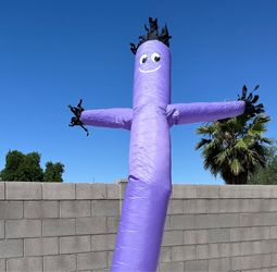 Purple 8’ Tall Inflatable Tube Man Air Powered Waving, Air Blower Motor