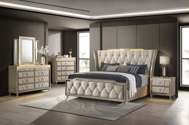 4PC Queen Bedroom Set with Queen Bedframe Dresser, Mirror, NIght Stand On Sale Now Dont Miss