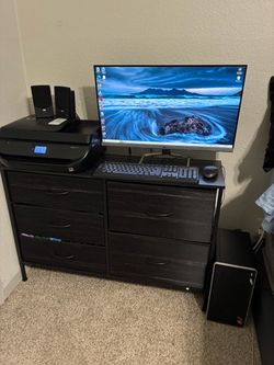 HP Desktop Computer Bundle 27" Monitor Printer & Speakers