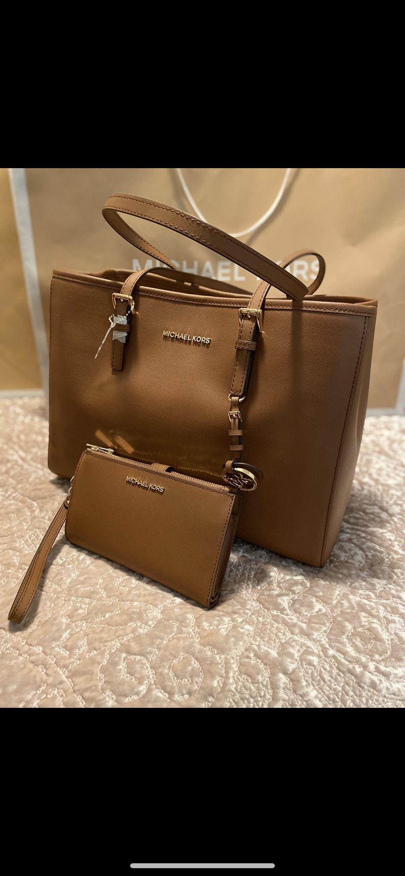 ?❤️NEW MICHAEL KORS LARGE TOTE BAG AND DOUBLE ZIPPER WALLET
