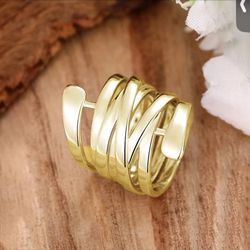 Copper Plating Geometric Ring- New Size 6 Gold or silver.