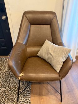 Faux leather reading chair