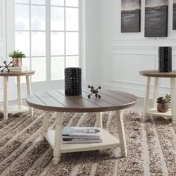 Signature Design Bolanbrook Occasional Table Set (3 Tables) in Two-tone
